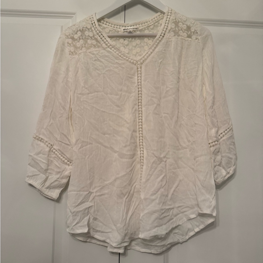 JohnPaulRichard Cream Lace Blouse | S